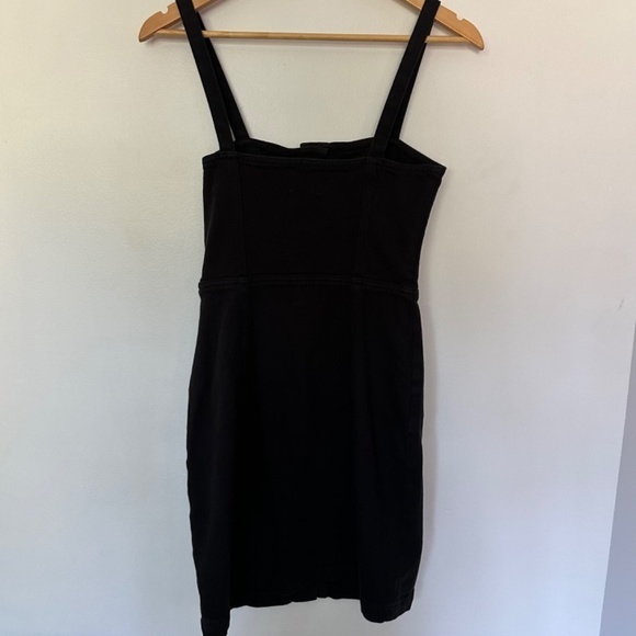 Aritzia Wilfred Free Shasta Button-front Mini Dress fitted bodice size‎ 4 black - Picture 3 of 6